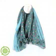 Aqua Mix Recycled Star Scarf by Peace of Mind